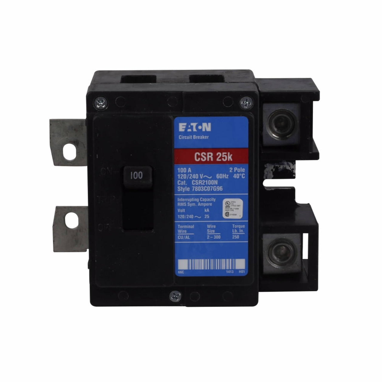 CSR2100N | Eaton 100A 2-Pole 120/240V CSR Series Plug-In Molded Case Circuit Breaker