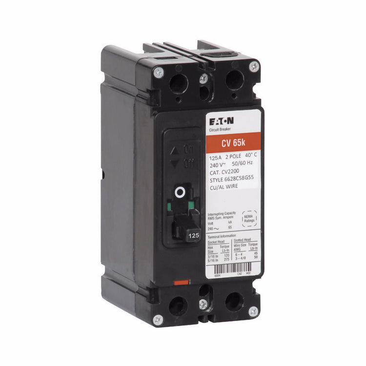 CVS2125XMM | Eaton 125A 2-Pole Bolt-On Molded Case Circuit Breaker for 240V Applications