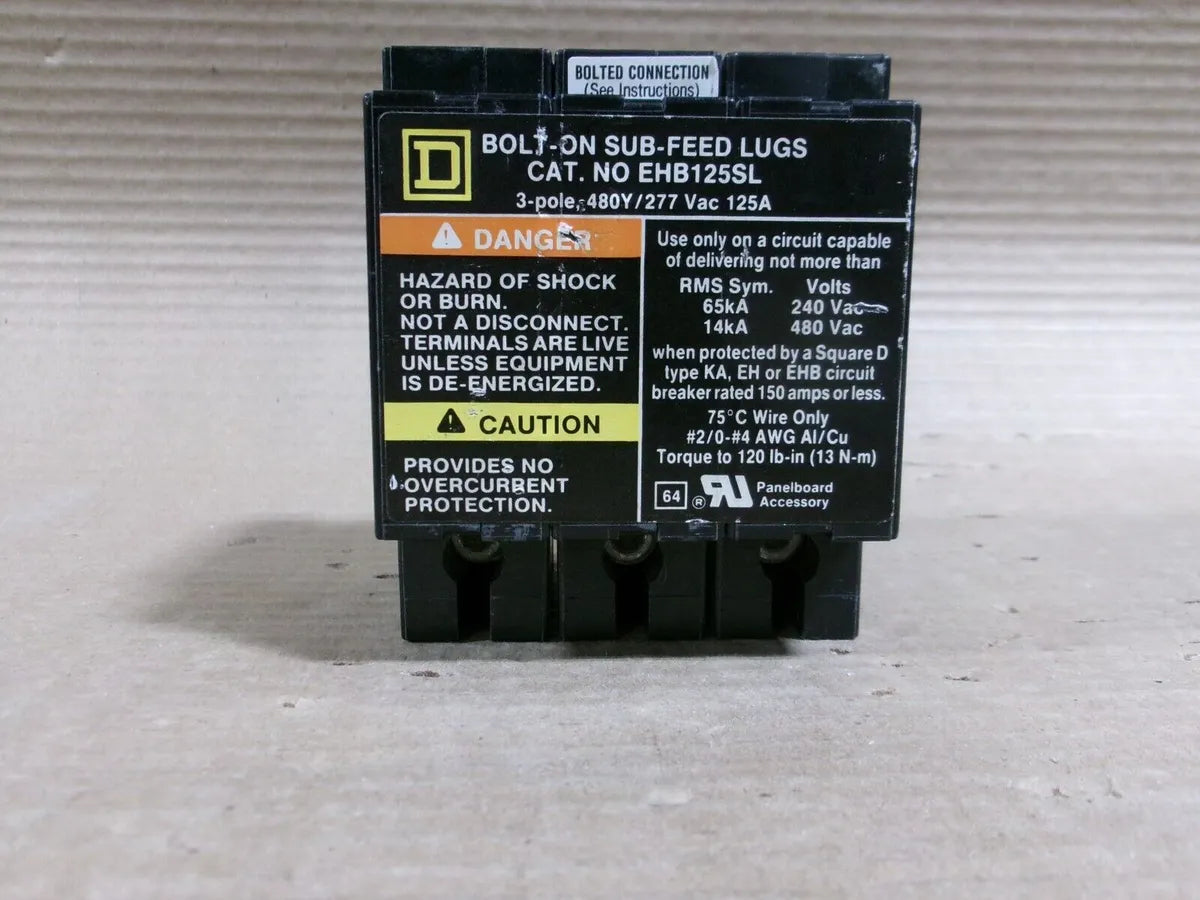 EHB125SL | Square D 125A 1-Pole 120V Molded Case Circuit Breaker for NEHB Panelboards