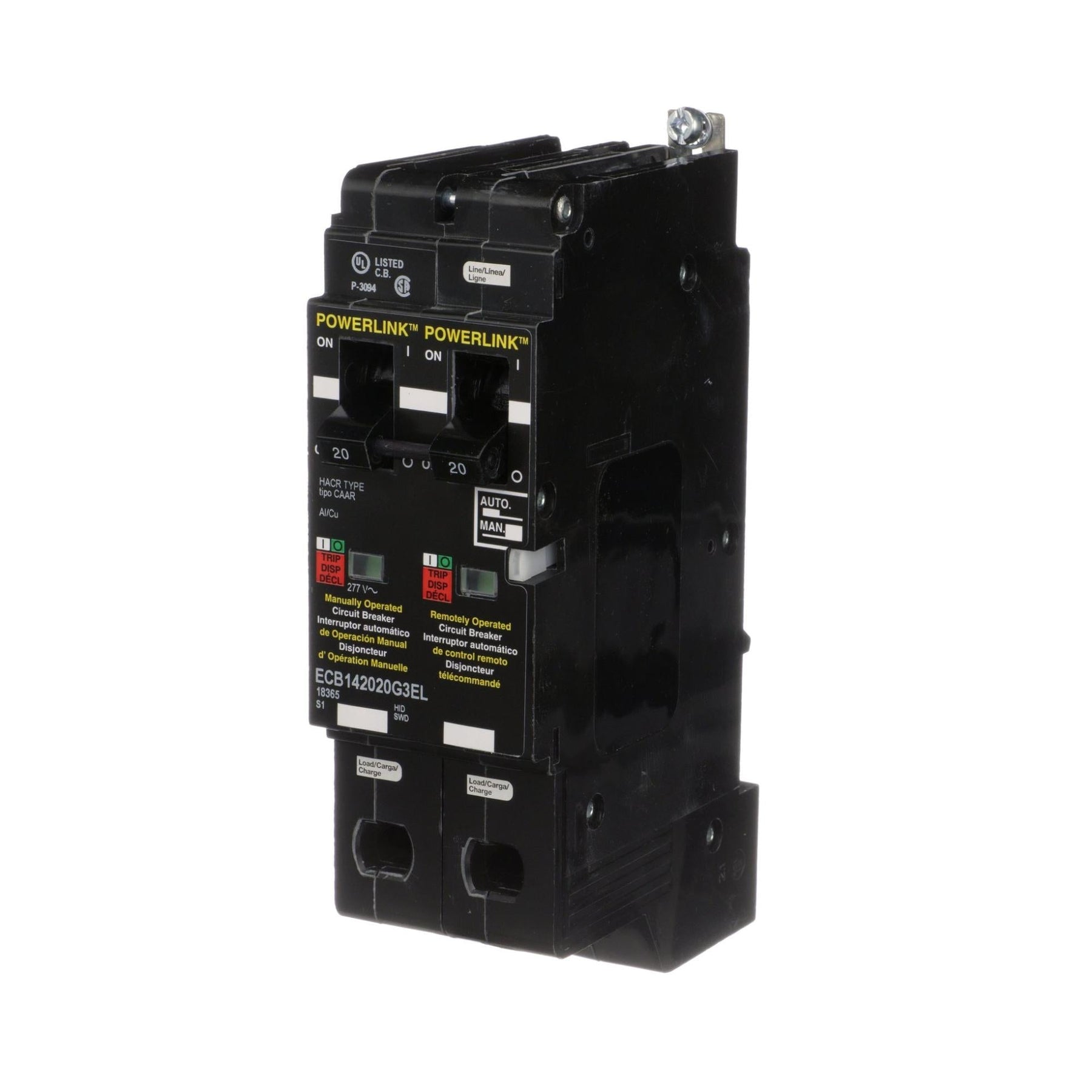 ECB142020G3EL | Square D 20A 1-Pole 480Y/277V Bolt-On Thermal Magnetic Circuit Breaker