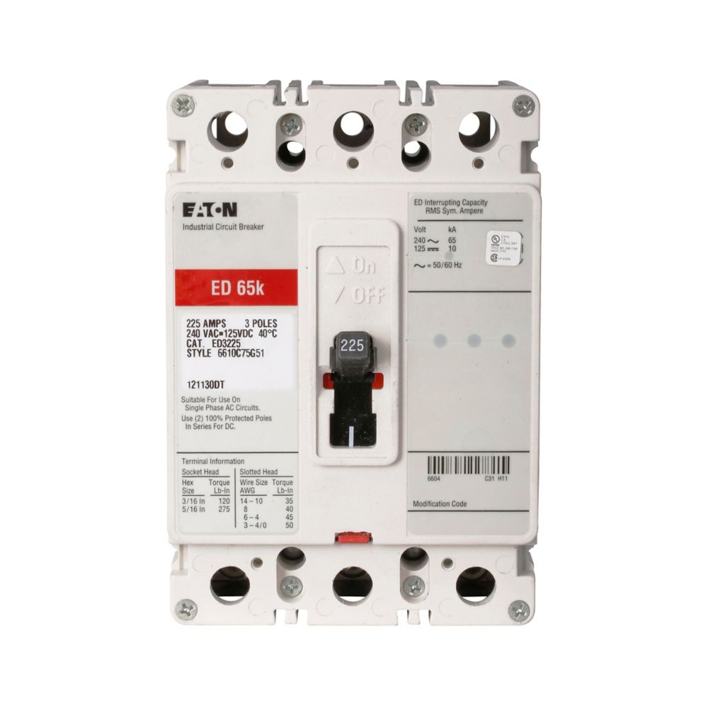 Eaton ED3150W Series C 150A 3-Pole Molded Case Circuit Breaker