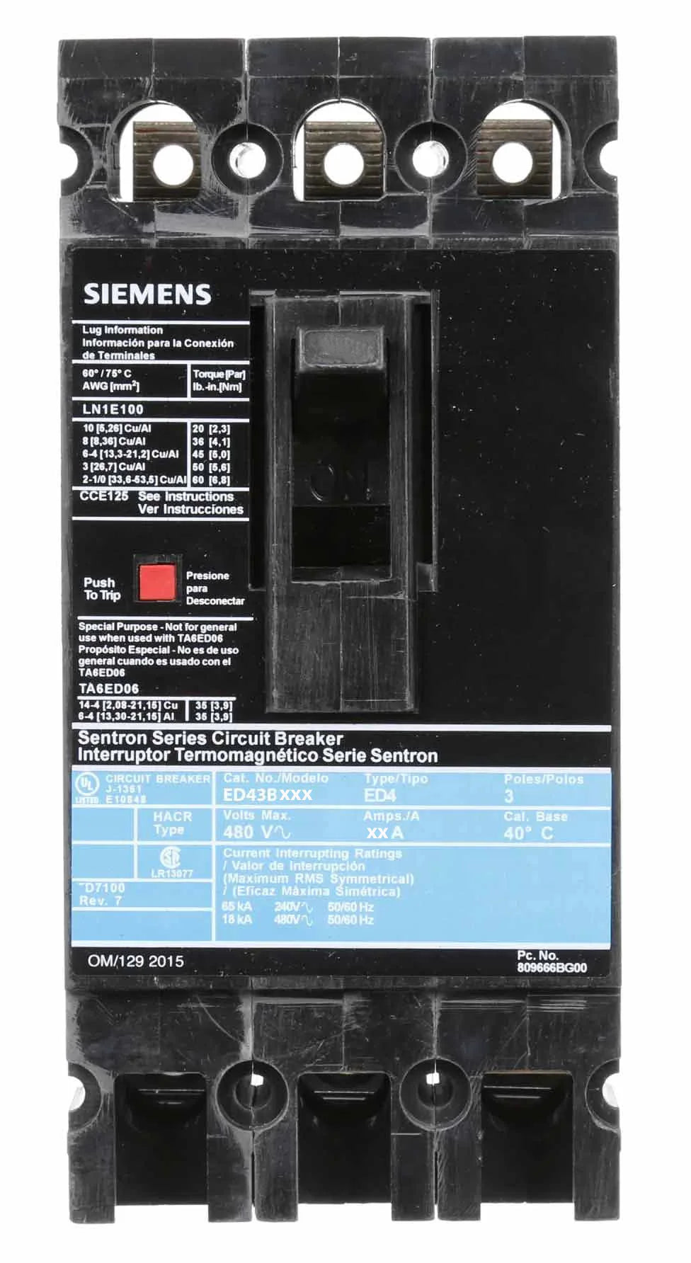 ED43B030 | Siemens 3 Pole Circuit Breaker