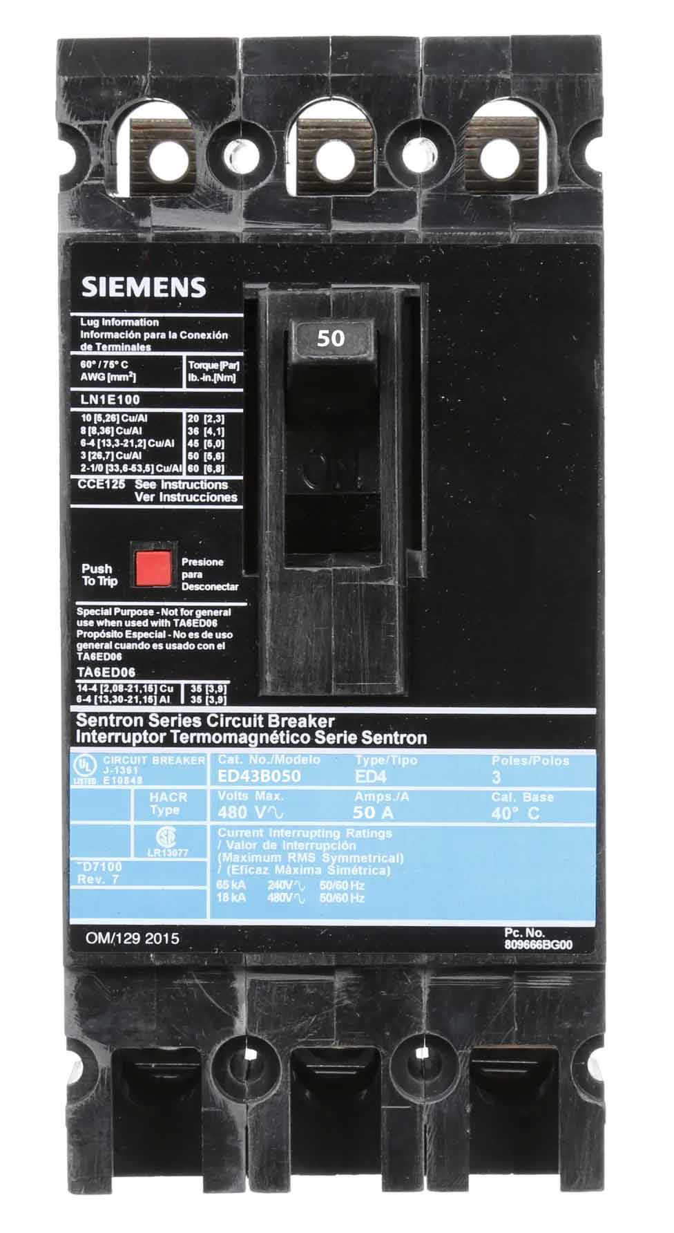 ED43B050 | Siemens Molded Case Circuit Breaker