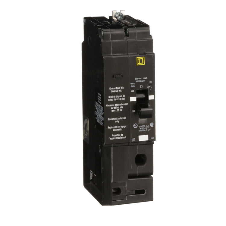 EDB14015EPD | Square D 15A 1-Pole 277 VAC Molded Case Circuit Breaker, Thermal Magnetic, Bolt-On