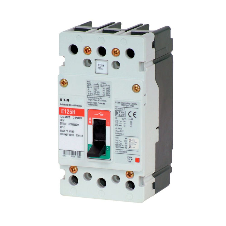 Eaton EGH3090FFB Series G 90A 3-Pole Molded Case Circuit Breaker Bolt-On