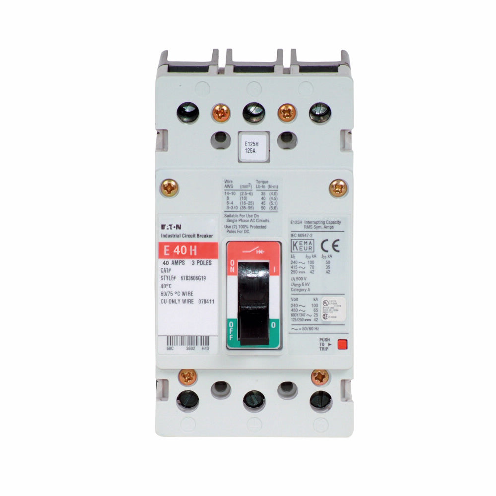 EGH3040FFB | Eaton 3 Pole Circuit Breaker