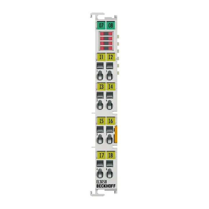 EL3058 | BECKHOFF EtherCAT Terminal, 8-channel analog input, current, 4…20 mA, 12 bit, single-ended