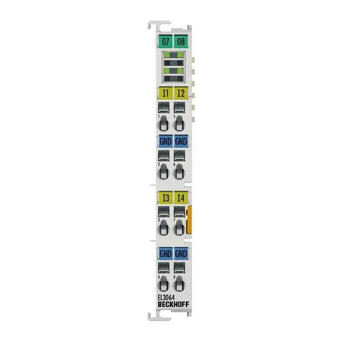 EL3064 | BECKHOFF EtherCAT Terminal, 4-channel analog input, voltage, 0…10 V, 12 bit, single-ended