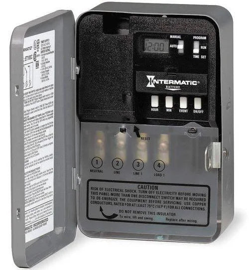ET100C | Intermatic 5 X 3 X 7 3/4IN 1 POLE SPST 24HR 30A ELECTRONIC TIME SWITCH