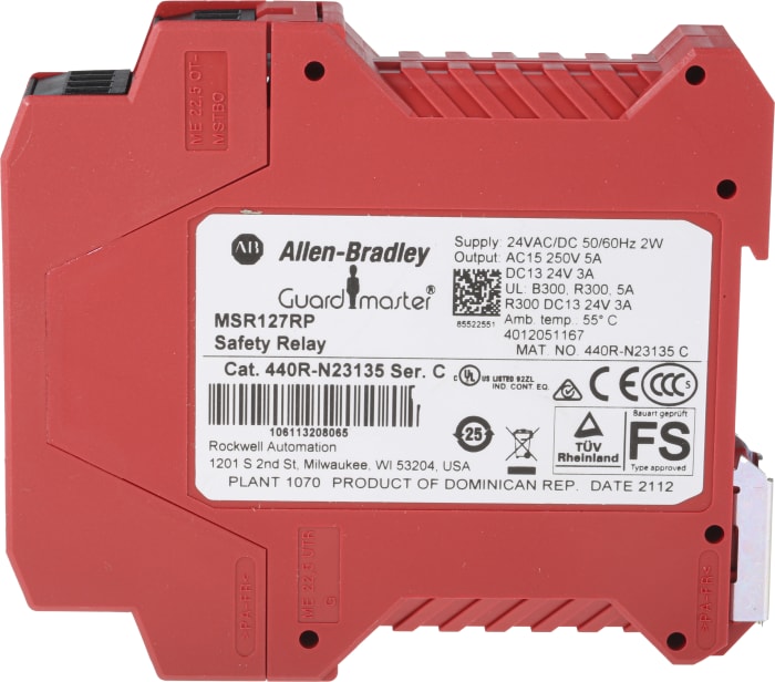 MSR127RP | Allen Bradley Safety Relay 24V Ac/Dc Single Channel