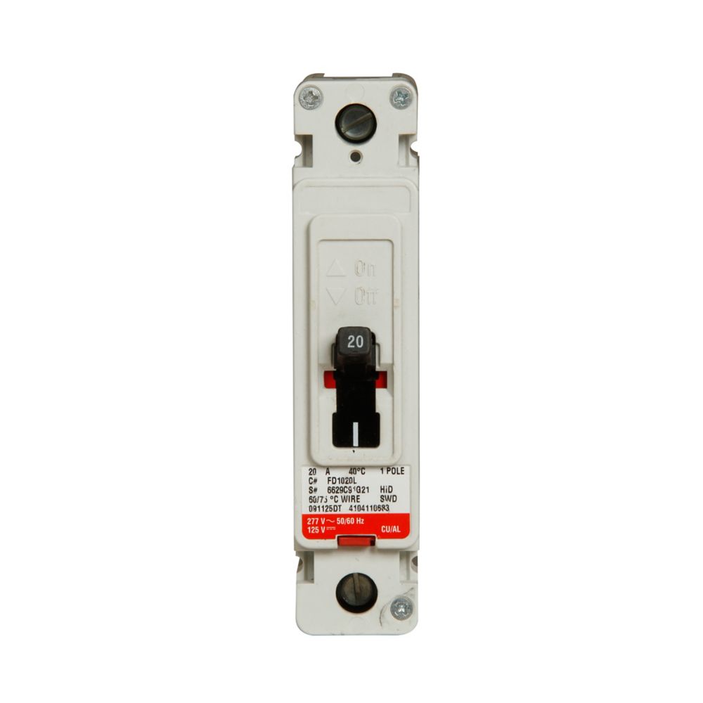 FD1040L | Eaton 1-Pole 40A 347V Thermal Magnetic Molded Case Circuit Breaker