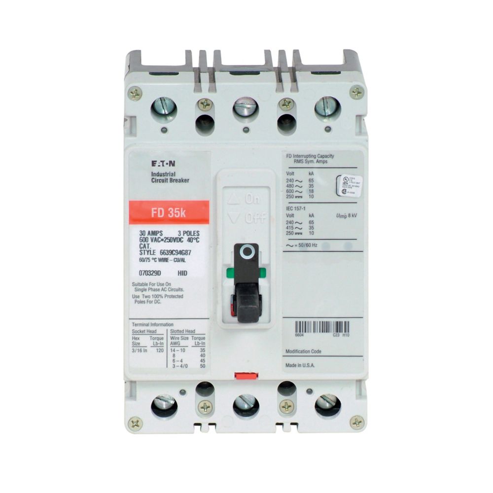 FD3050 | Eaton 3 Pole Circuit Breaker