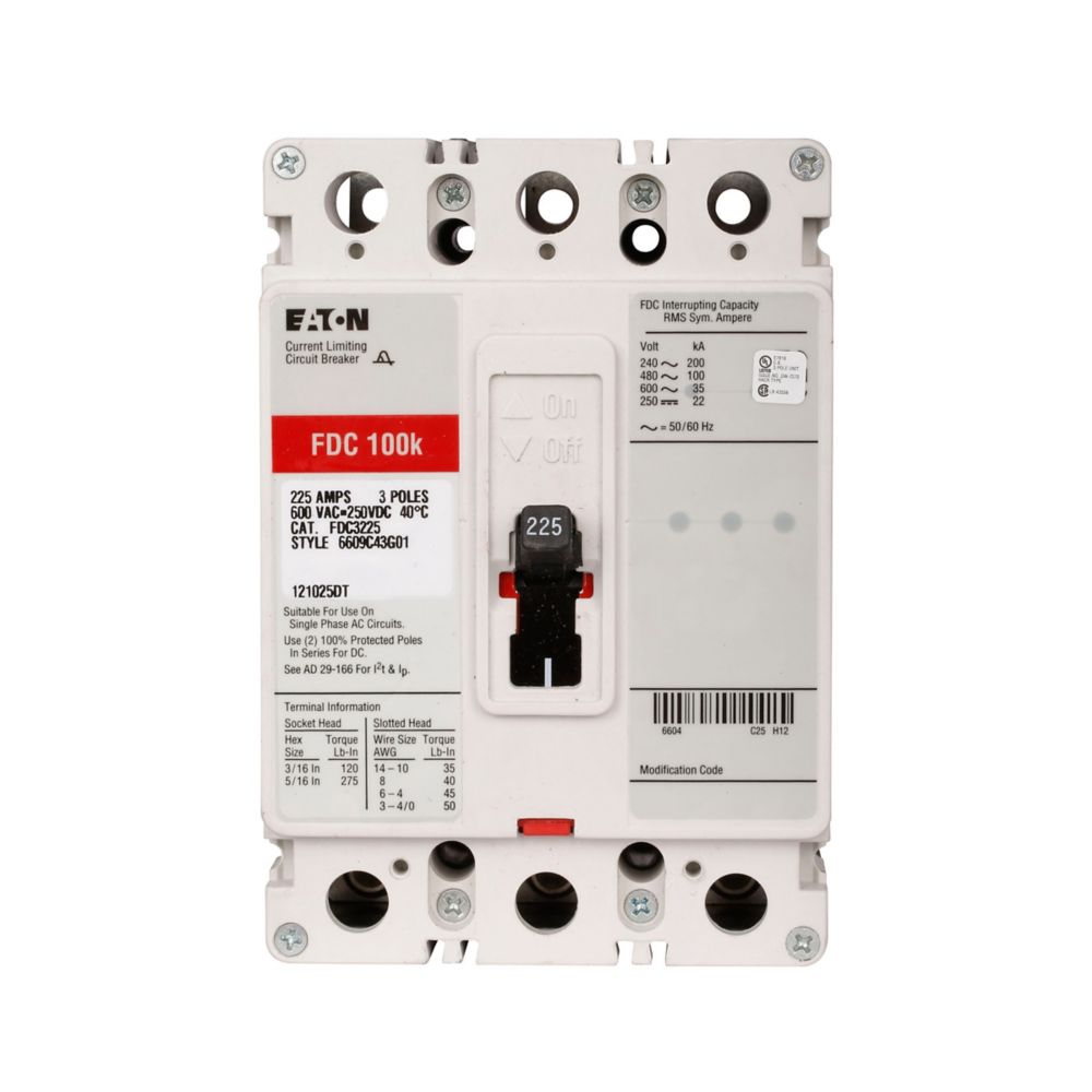 Eaton FDC3030L Series C 30A 3-Pole Molded Case Circuit Breaker for Industrial Power Distribution