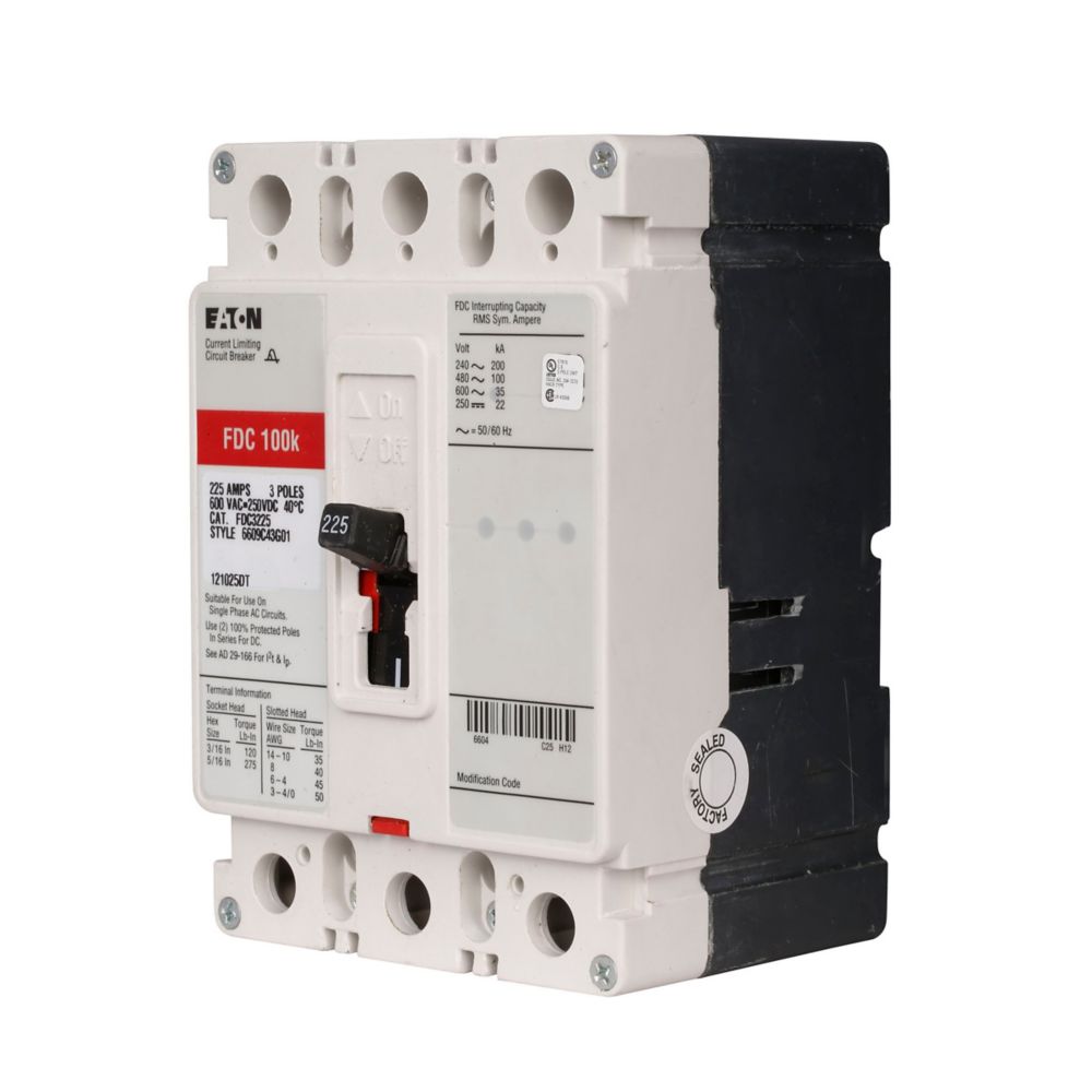 Eaton FDC3030L Series C 30A 3-Pole Molded Case Circuit Breaker for Industrial Power Distribution