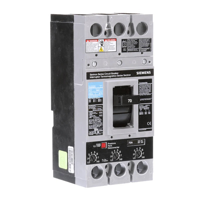 FXD63B070 | Siemens Sentron Series Circuit Breaker 70A 3-Pole 600V FD Frame