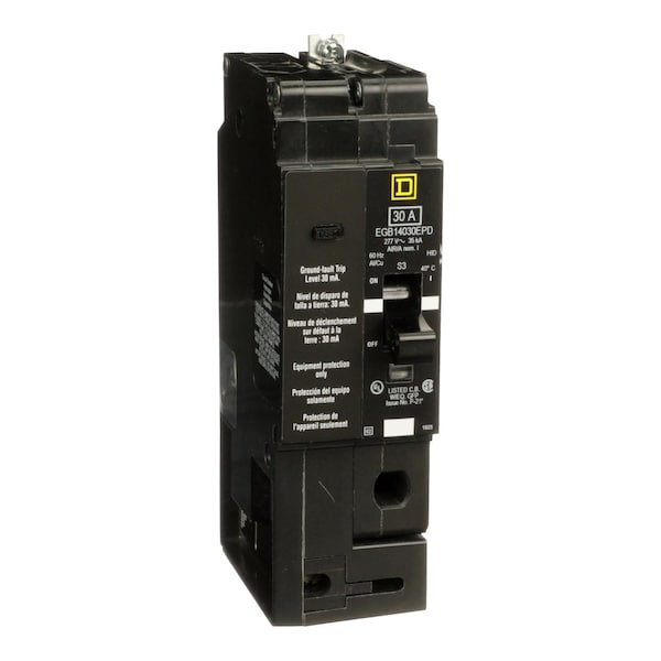 EGB14030EPD | Square D 30A 1-Pole 277 VAC Molded Case Circuit Breaker, Thermal Magnetic, Bolt-On