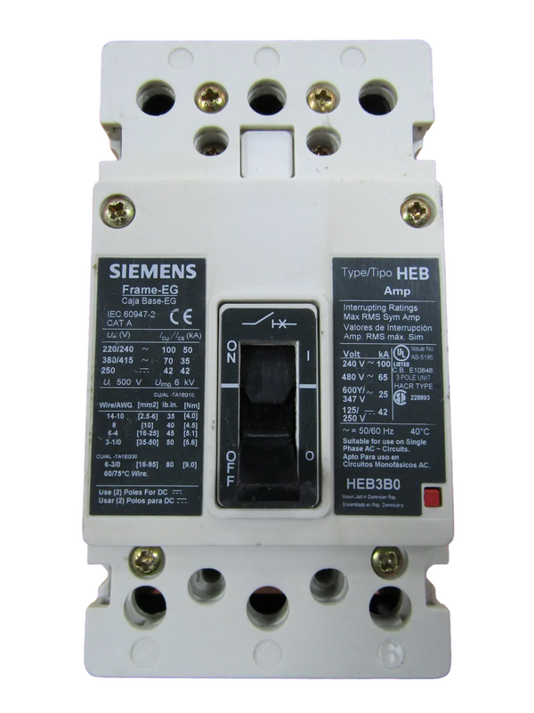 Siemens HEB3B050 HEB Molded Case Circuit Breaker