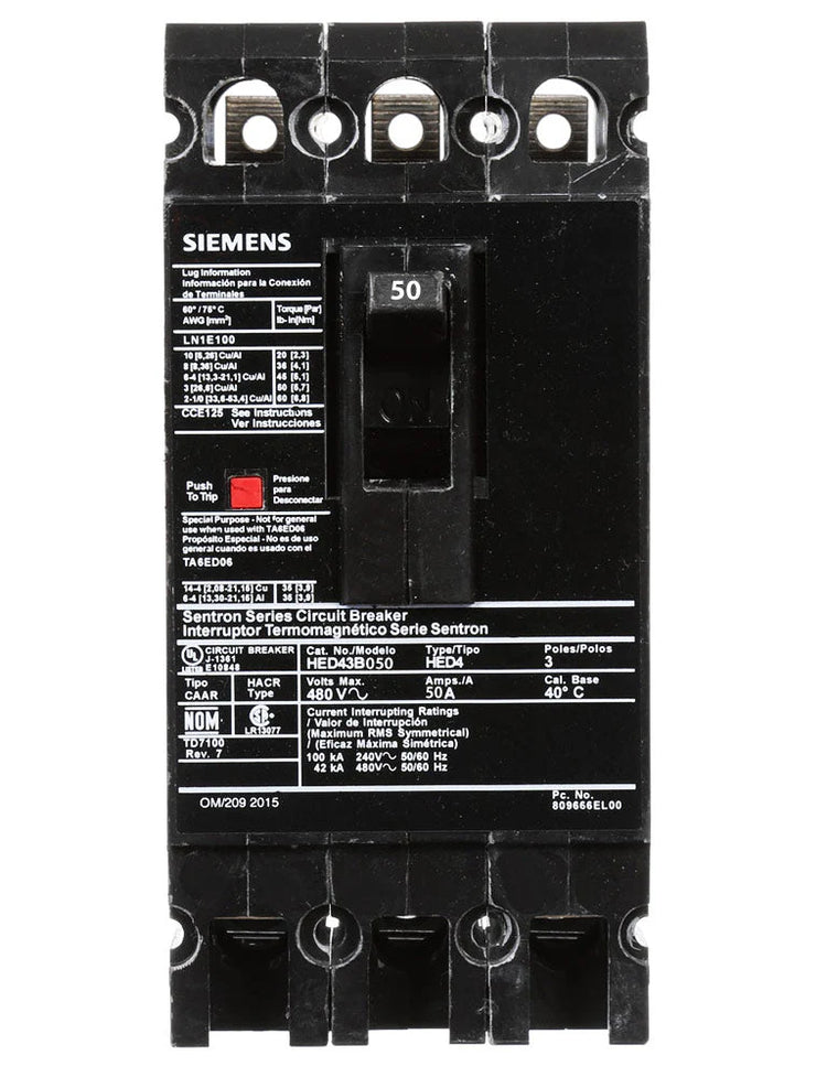 HED43B050 | Siemens Molded Case Circuit Breaker