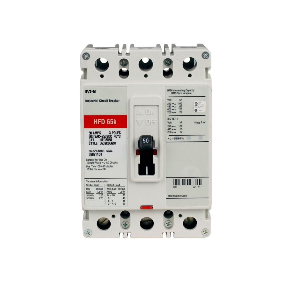 HFD3015L | Eaton Series C Complete Molded Case Circuit Breaker