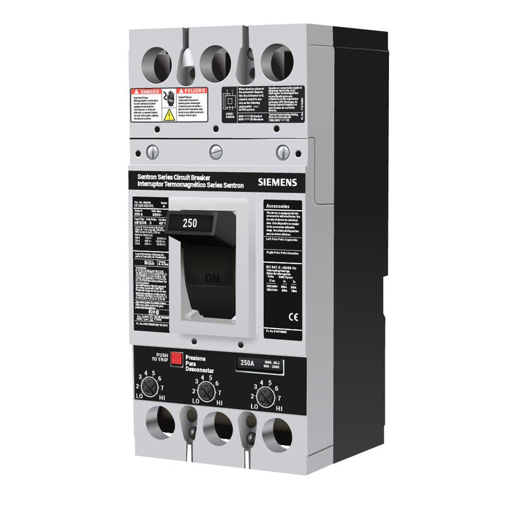 Siemens HFXD63S250A Sentron HFD6 250A 3-Pole Molded Case Circuit Breaker 600V