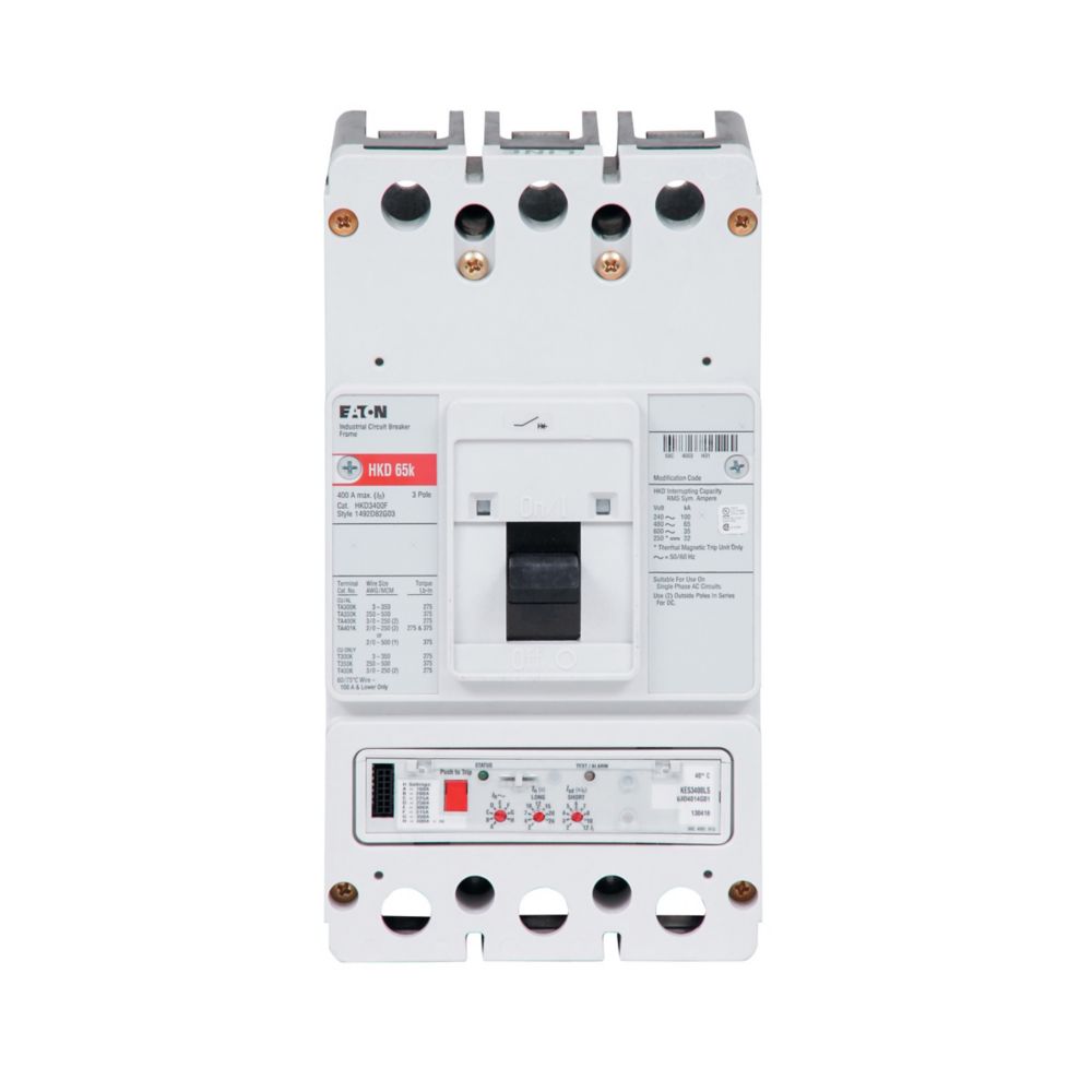HKD3400F | Eaton HKD Series 400A Molded Case Circuit Breaker for Industrial Power Distribution