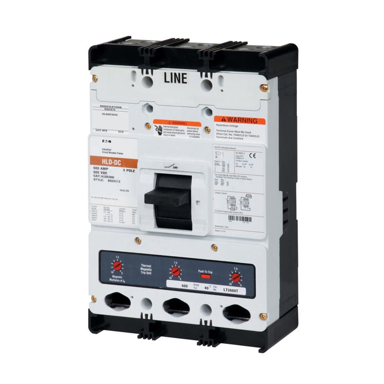 Eaton HLDDC3600F PV Guard 600A 3-Pole Molded Case Circuit Breaker Frame AC/DC