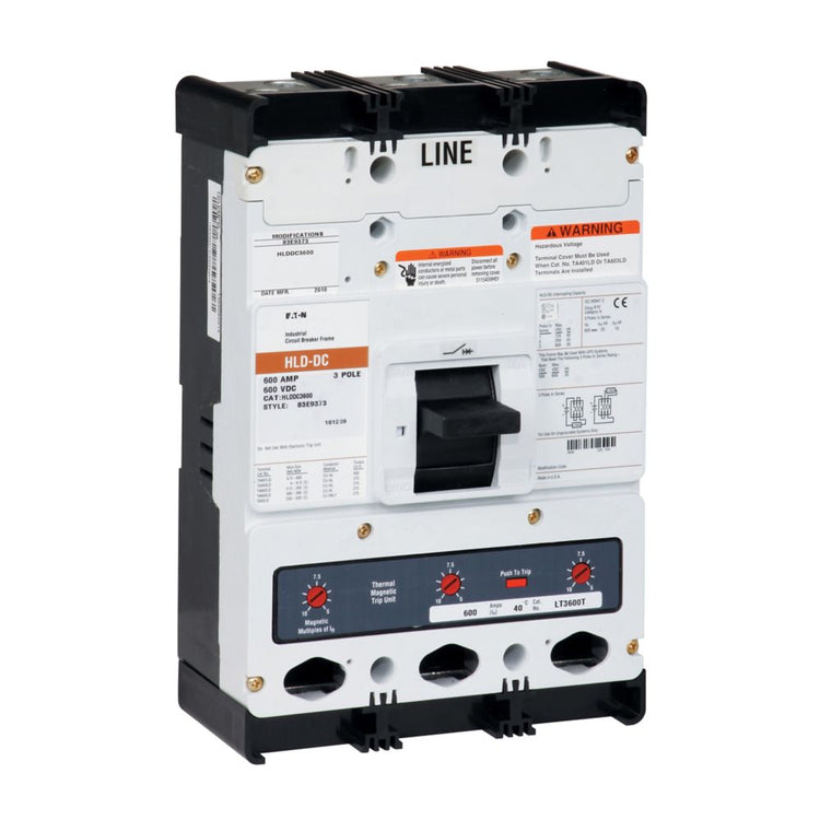 Eaton HLDDC3600F PV Guard 600A 3-Pole Molded Case Circuit Breaker Frame AC/DC