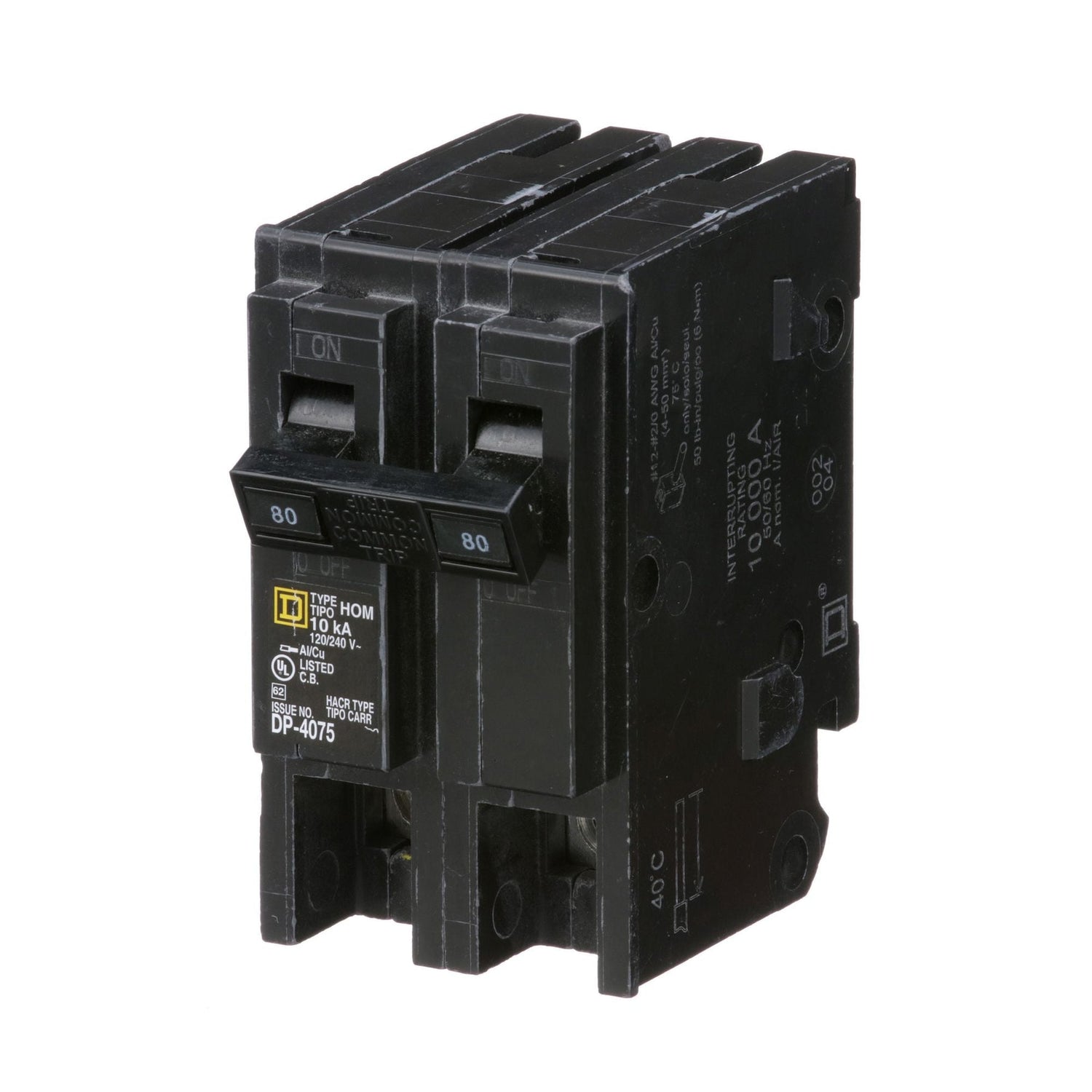 HOM280 | Schneider Electric Homeline Molded Case Circuit Breaker 80A 2-Pole 120/240V Plug-In