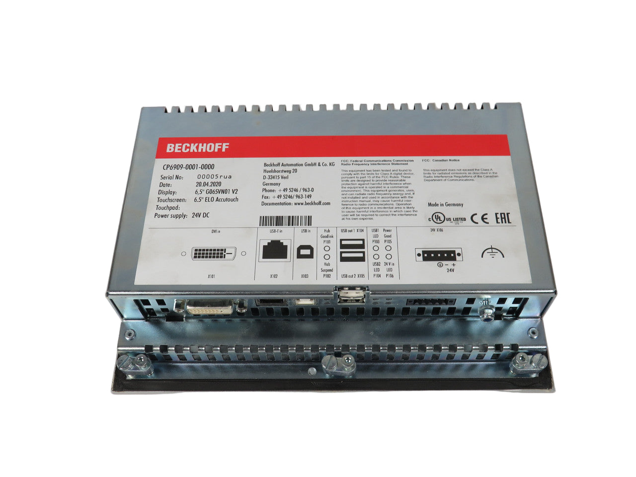 CP6909-0001-0000 | Beckhoff 6.5" Economy Built-in Control Panel DVI/USB Extended