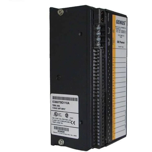 IC660BBD110 | GE FANUC I/O MODULE GENIUS BLOCK, 16 CIRCUIT, 115 VAC POWER, FOR 2 OR 3 WIRE SWITCH INPUTS