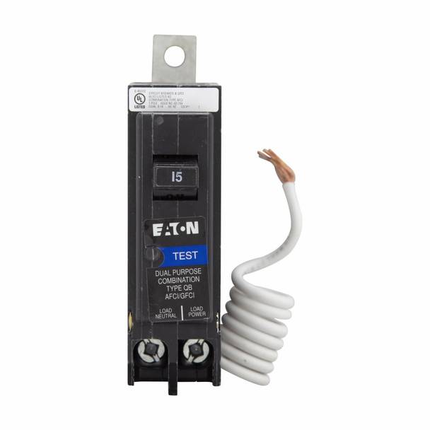 QB1015AFGF | Eaton 15A 1-Pole 120V Dual Function AFCI/GFCI Circuit Breaker (Bolt-On)
