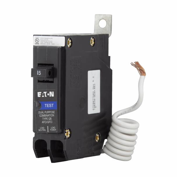 QB1015AFGF | Eaton 15A 1-Pole 120V Dual Function AFCI/GFCI Circuit Breaker (Bolt-On)