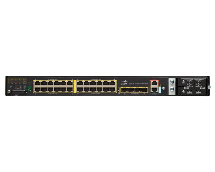 Cisco IE-4010-4S24P 24-Port Gigabit PoE Industrial Ethernet Switch with 4 Gigabit SFP Uplink Ports