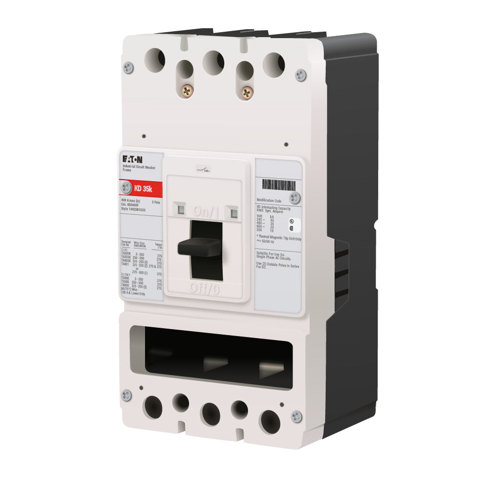 Eaton KD3400FS 400A 3-Pole Molded Case Circuit Breaker 600VAC KD Series