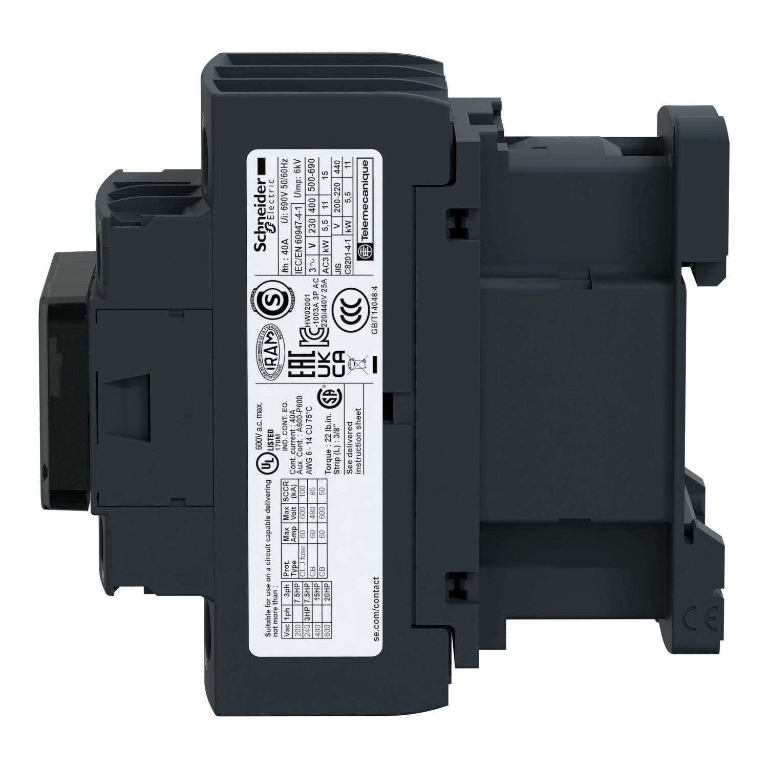 LC1D25G7 | Schneider Electric IEC Contactor, TeSys Deca