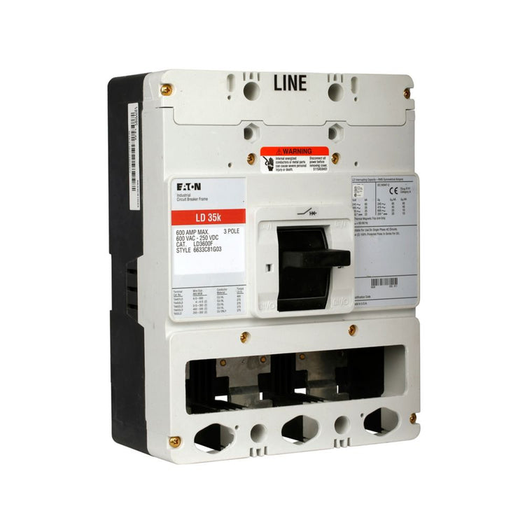 Eaton LDB3600FT33W Series C 600A 3-Pole Electronic Molded Case Circuit Breaker L-Frame