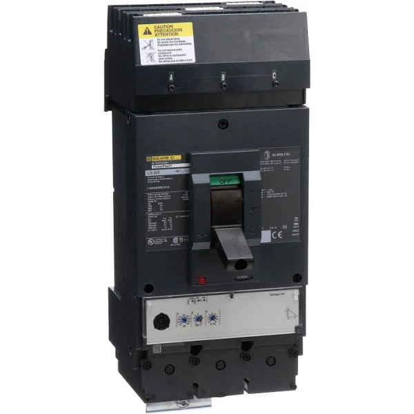 LGA36400U31X | Schneider Electric Circuit breaker, PowerPacT L, 400A, 3 pole, 600VAC, 18kA, I-Line, Micrologic 3.3, 80%, ABC