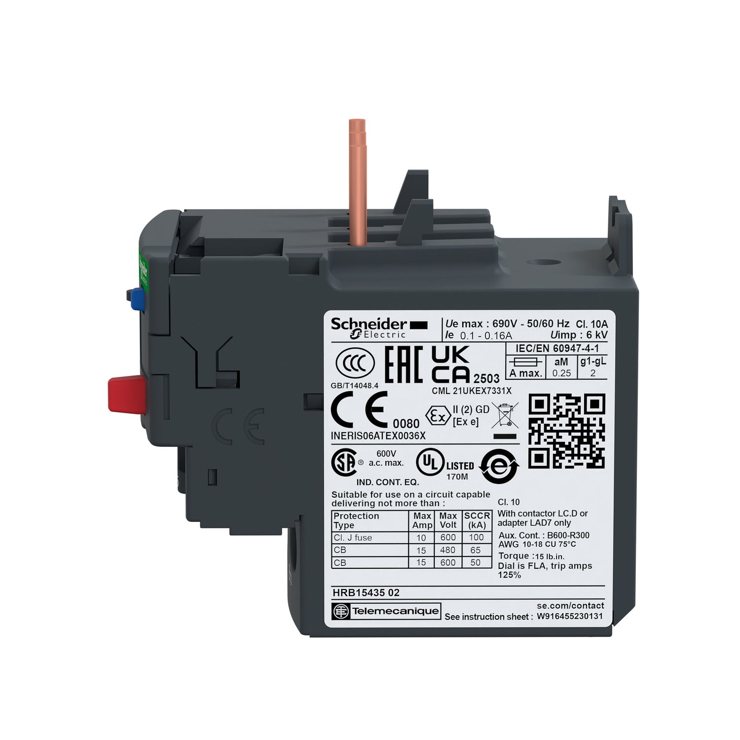 LRD16 | Schneider Electric TeSys Deca, Thermal Overload Relay