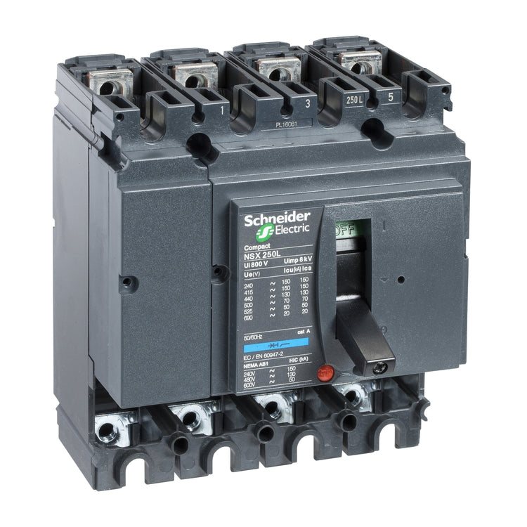 LV431411 | Schneider Electric Circuit breaker basic frame, 50 kA at 415 VAC 50/60 Hz, 250 A, without trip unit, 4 poles