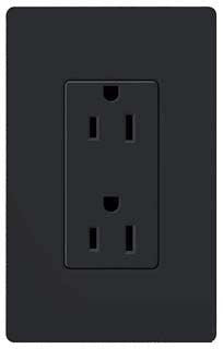 SCR-15-MN | Lutron 15A 125V Duplex Receptacle, Satin Midnight, Isolated Ground