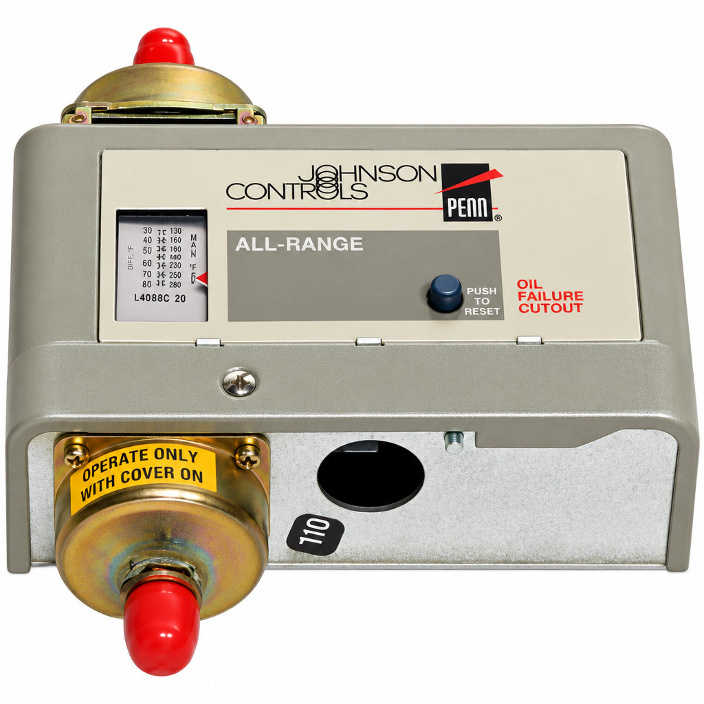 Johnson Controls P28NA-8C Lube Oil Protection Control 12 VAC/DC 1/4 Male Flare