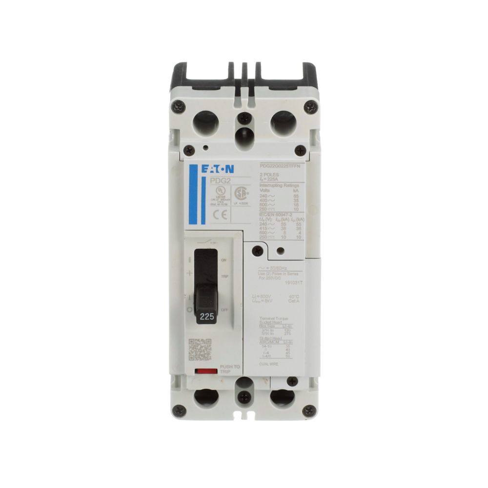 PDG22G0060TFFJ | Eaton Power Defense 60A 2-Pole 600V Molded Case Circuit Breaker