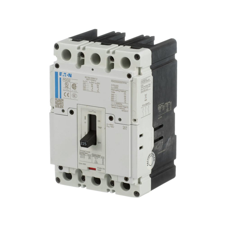 Eaton PDG23G0225TFFJ Power Defense 225A 3-Pole Molded Case Circuit Breaker