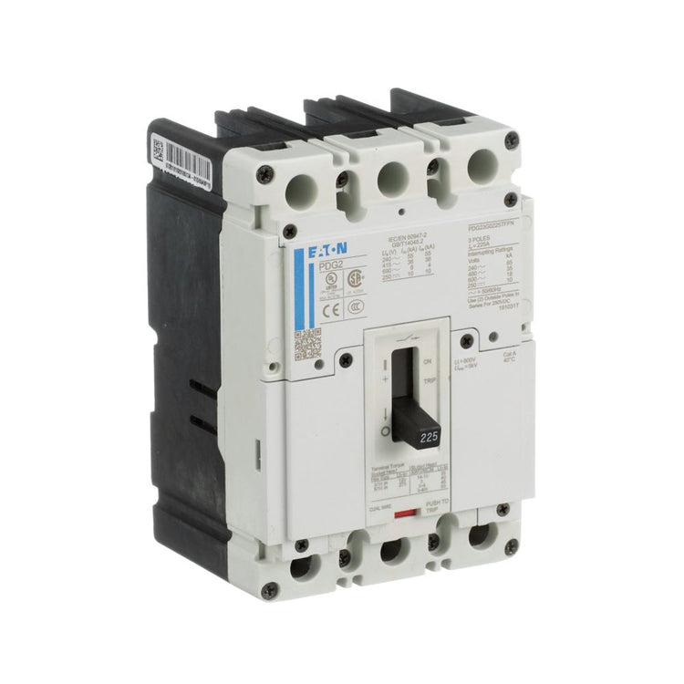 Eaton PDG23G0225TFFJ Power Defense 225A 3-Pole Molded Case Circuit Breaker