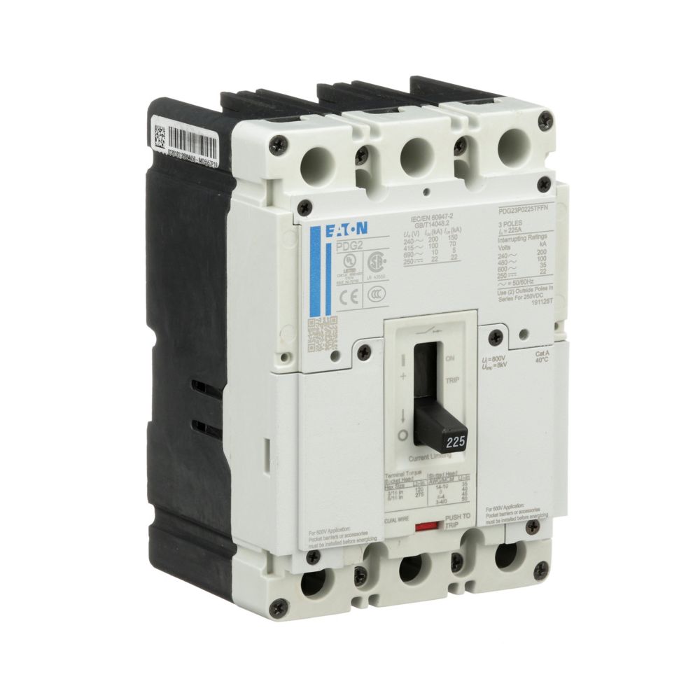 PDG23M0225TFFL | Eaton Power Defense PD2 225A 3-Pole Molded Case Circuit Breaker