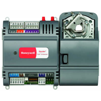 PVB4022AS | Honeywell Spyder BACnet Programmable VAV Controller, 4 Universal/0 Digital Inputs, 2 Analog/2 Digital Outputs, Integrated Actuator