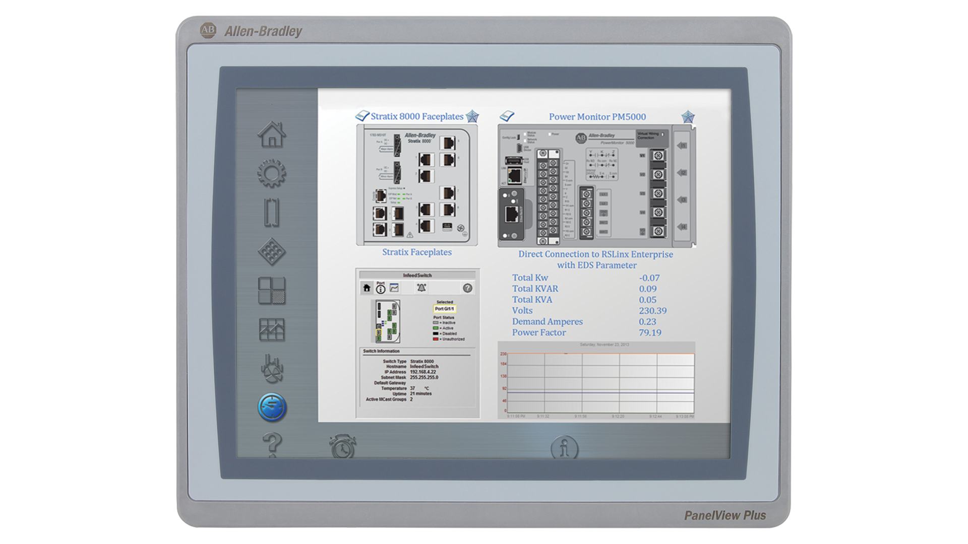 2711P-T7C21D8S | Allen-Bradley PanelView Plus 7 Color Touch 7", Ethernet, 24VDC