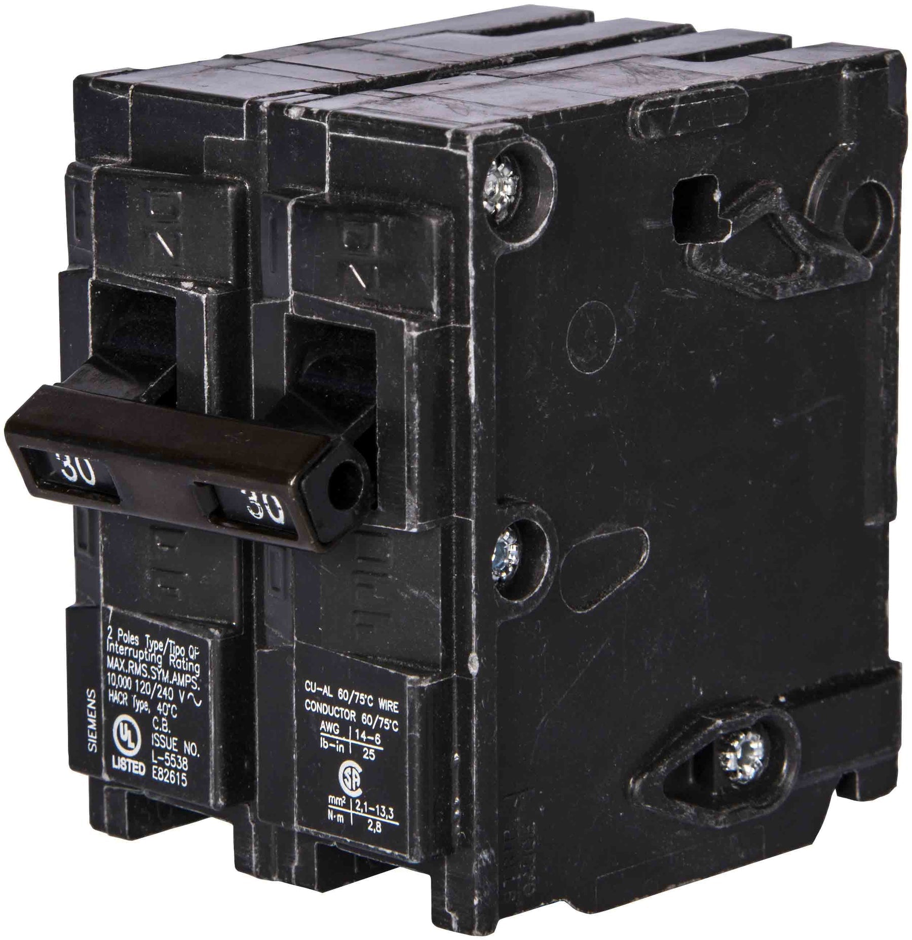 Q2110H | Siemens 110A 2-Pole 240V Thermal Magnetic Molded Case Circuit Breaker