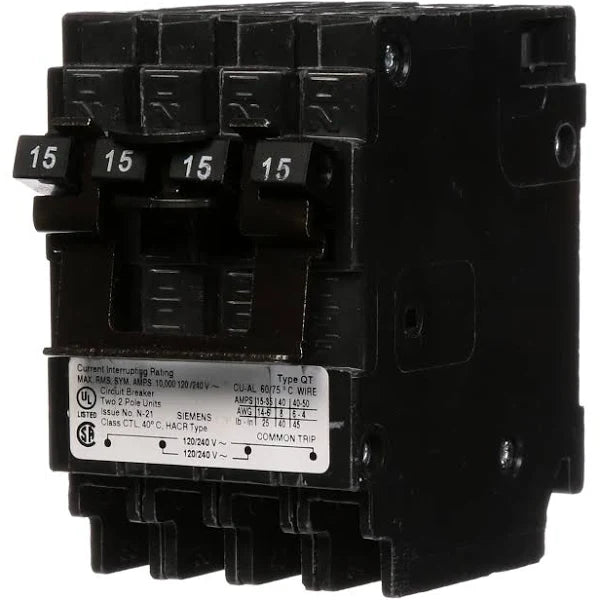 Q21515CT2 | Siemens 15 Amp Quad Circuit Breaker