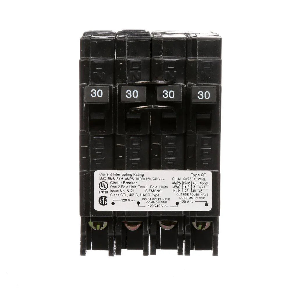 Q23030CT | Siemens 30 Amp Quad Circuit Breaker